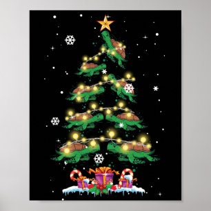 Zee met kerstboomschildpadden poster