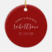 Zee met kerstsierschildpad voor paren keramisch ornament (Achterkant)