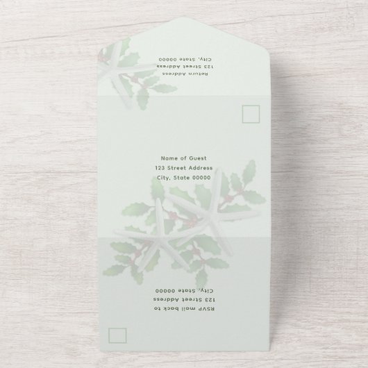 Zee met kerstweddenschap sterft overal in één keer all in one uitnodiging (Buitenkant)