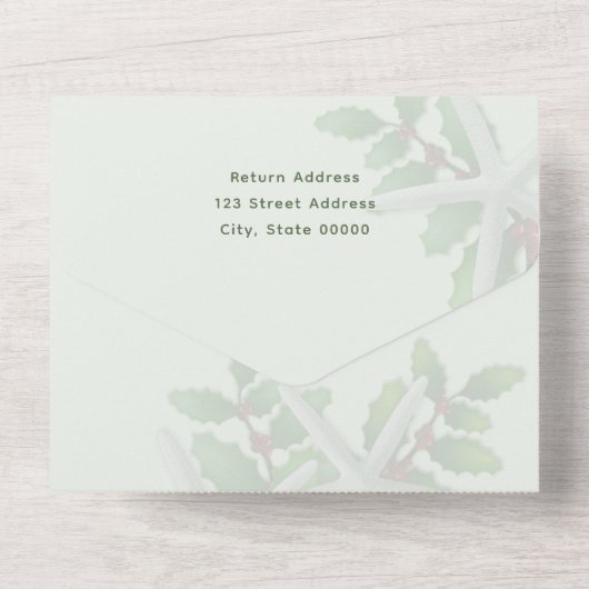 Zee met kerstweddenschap sterft overal in één keer all in one uitnodiging (Achterkant)