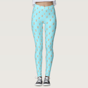 Zee met kralen op lichtblauw leggings