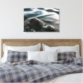 Zee met langdurige blootstelling canvas afdruk (Insitu (Slaapkamer))