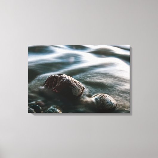 Zee met langdurige blootstelling canvas afdruk (Voorkant)