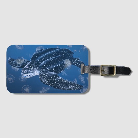 Zee met lederschildpad Bagagelabel (Voorkant (horizontaal))