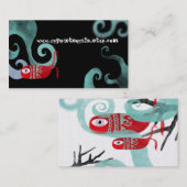 Zee met walvisrode elegantie golft goud visitekaar visitekaartje (Voorkant / Achterkant)