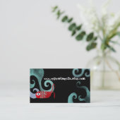 Zee met walvisrode elegantie golft goud visitekaar visitekaartje (Staand voorkant)