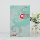 Zee met witte elegantie briefpapier (Staand voorkant)