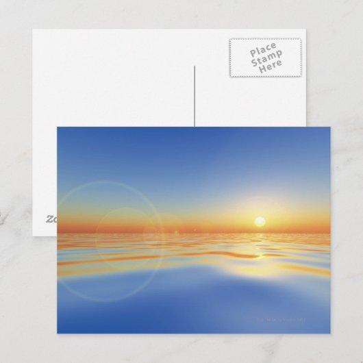 Zee met zon briefkaart (Voorkant / Achterkant)