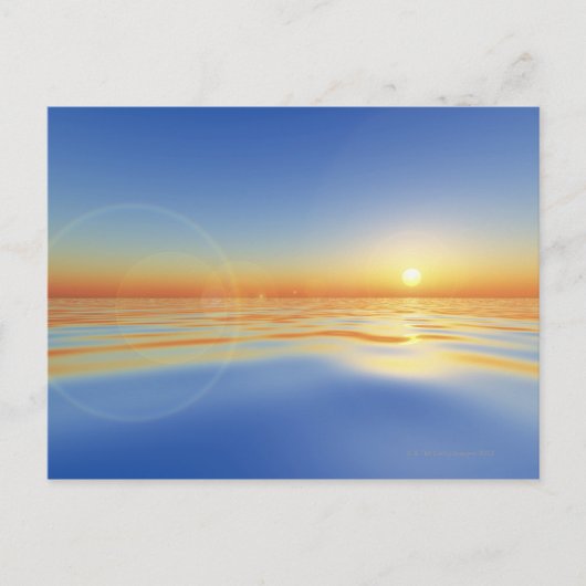 Zee met zon briefkaart (Voorkant)