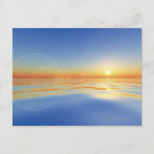Zee met zon briefkaart
