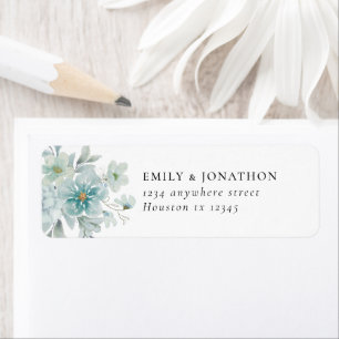 Zee Mist Blauwgroen Blue Florals Return-adres Etiket
