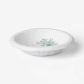 Zee Mist Blauwgroen Blue Florals Script Engagement Papieren Kommen (Gebogen)