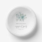 Zee Mist Blauwgroen Blue Florals Script Engagement Papieren Kommen (Voorkant)