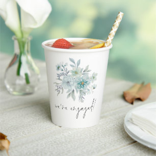 Zee Mist Floral We zijn een Engaged Engagement Par Papieren Bekers