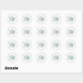 Zee Mist Florals Return Name Address Ronde Sticker (Vel)