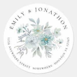Zee Mist Florals Return Name Address Ronde Sticker