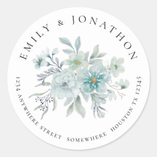 Zee Mist Florals Return Name Address Ronde Sticker