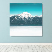 Zee mist onder de berg canvas afdruk (Insitu (Houten vloer))