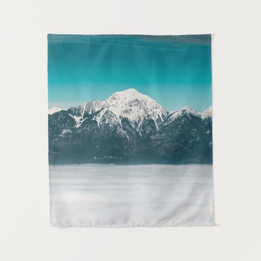 Zee mist onder de berg wandkleed (Voorkant)