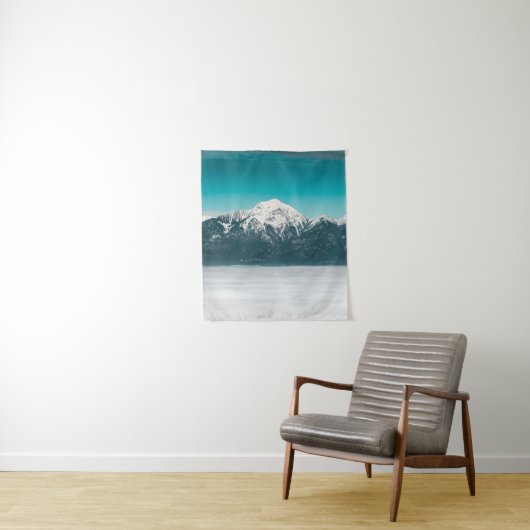 Zee mist onder de berg wandkleed (In situ)