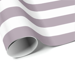 Zee Mist Paars en Wit Streep Cadeaupapier