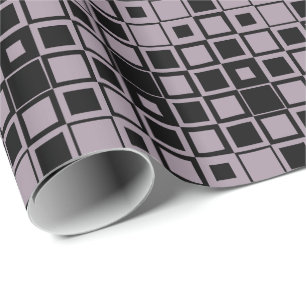 Zee Mist Paars en Zwart Vierkant in Vierkant Cadeaupapier