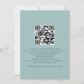 Zee Mist Waterverf Florals QR Code Weddenschap Kaart (Achterkant)