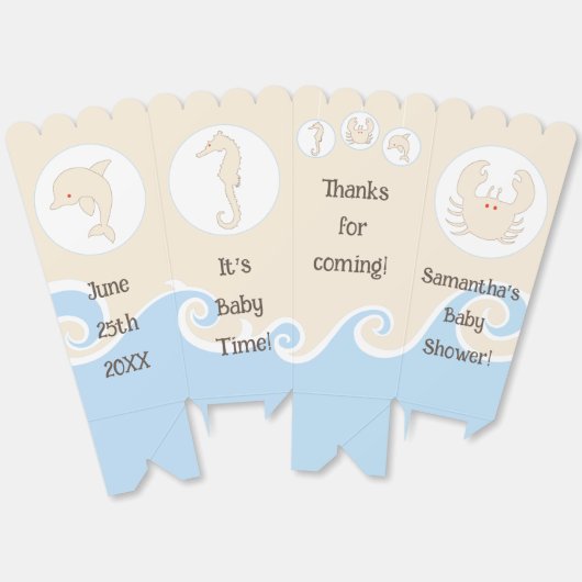 Zee Mobiel Baby shower Favor Boxes Bedankdoosjes (Ongevouwen)