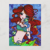 Zee Monkey Mermaid Fantasy Marine Art Briefkaart (Voorkant)