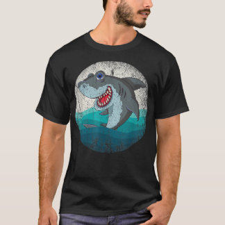 Zee Monster Aquarist Cadeau Oceaan Dier Retro Haai T-shirt