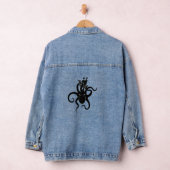 Zee Monster Blue en Black Kraken met schip Denim Jacket (Hangar)