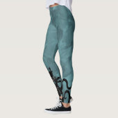 Zee Monster Blue en Black Kraken met schip Leggings (Links)