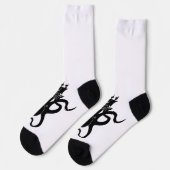 Zee Monster Blue en Black Kraken met schip Sokken (Links)