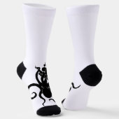 Zee Monster Blue en Black Kraken met schip Sokken (Gebogen)