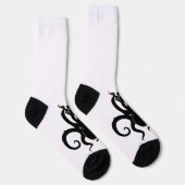 Zee Monster Blue en Black Kraken met schip Sokken (Rechts)