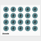 Zee Monster Blue en Black Kraken Ronde Sticker (Vel)