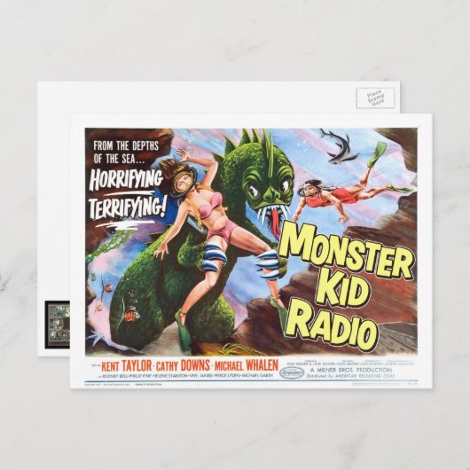 Zee Monster Briefkaart van Monster Kind Radio (Voorkant / Achterkant)