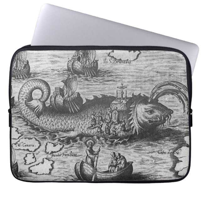 Zee monster/creatie/Kraken 13-inch laptophoes Laptop Sleeve (Voorkant)