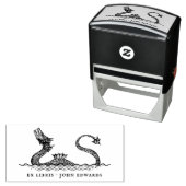  Zee Monster Geïllustreerd Ex Libris Boek Zelfinktende Stempel (In situ)