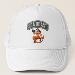 Zee Monster Gym Zeemeermin Retro Fitness Pin-Up Gr Trucker Pet