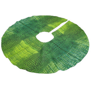 Zee Monster in helder groen kunstleder Imitatie Linnen Kerstboom Kleed