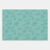 Zee Monster Line Art Navy & Haint Blue Inpakpapier Vel (Voorkant)