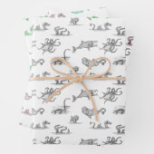 Zee monster line kunst Inpakpapier Vel (In situ)