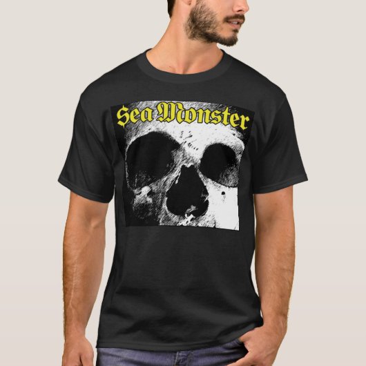Zee monster Logo met schedel (zwart Shirt) T-shirt (Voorkant)