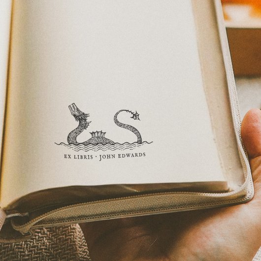 Zee Monster Mythical Ex Libris Boek Rubberstempel