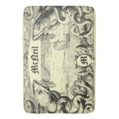 Zee Monster Nautische Steampunk Cartouche Badmat (Voorkant Verticaal)