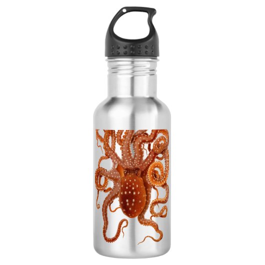 Zee monster octopus - aangepaste tekst waterfles (Voorkant)