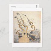  Zee Monster Octopus Briefkaart (Voorkant / Achterkant)