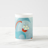 Zee Monster Sailing Boat Porselein Kop (Voorkant)