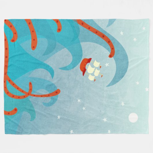 Zee Monster Sailing Fleece Deken (Voorkant (Horizontaal))